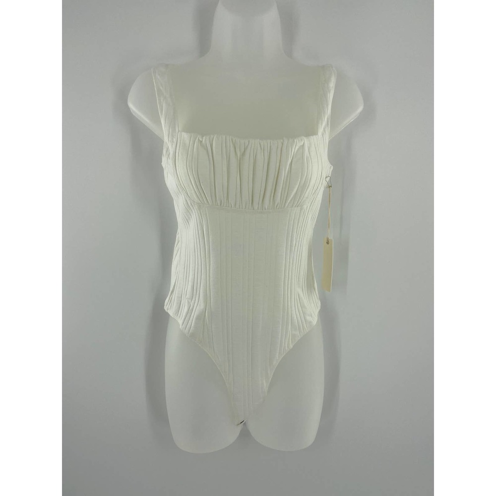 Capulet Mallory Bodysuit Ruching White Sz M - Picture 4 of 4